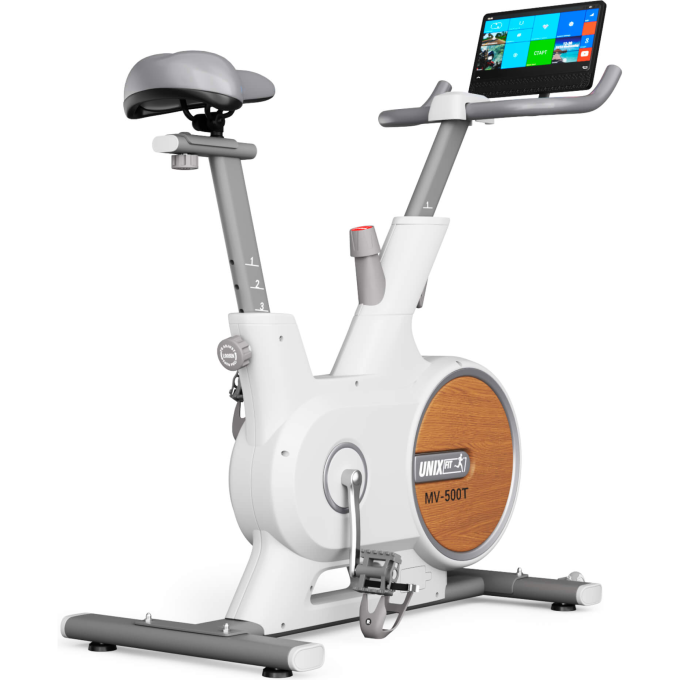 Велотренажер UNIX FIT MV-500T (15,6 TFT') Wood MBMV500TW